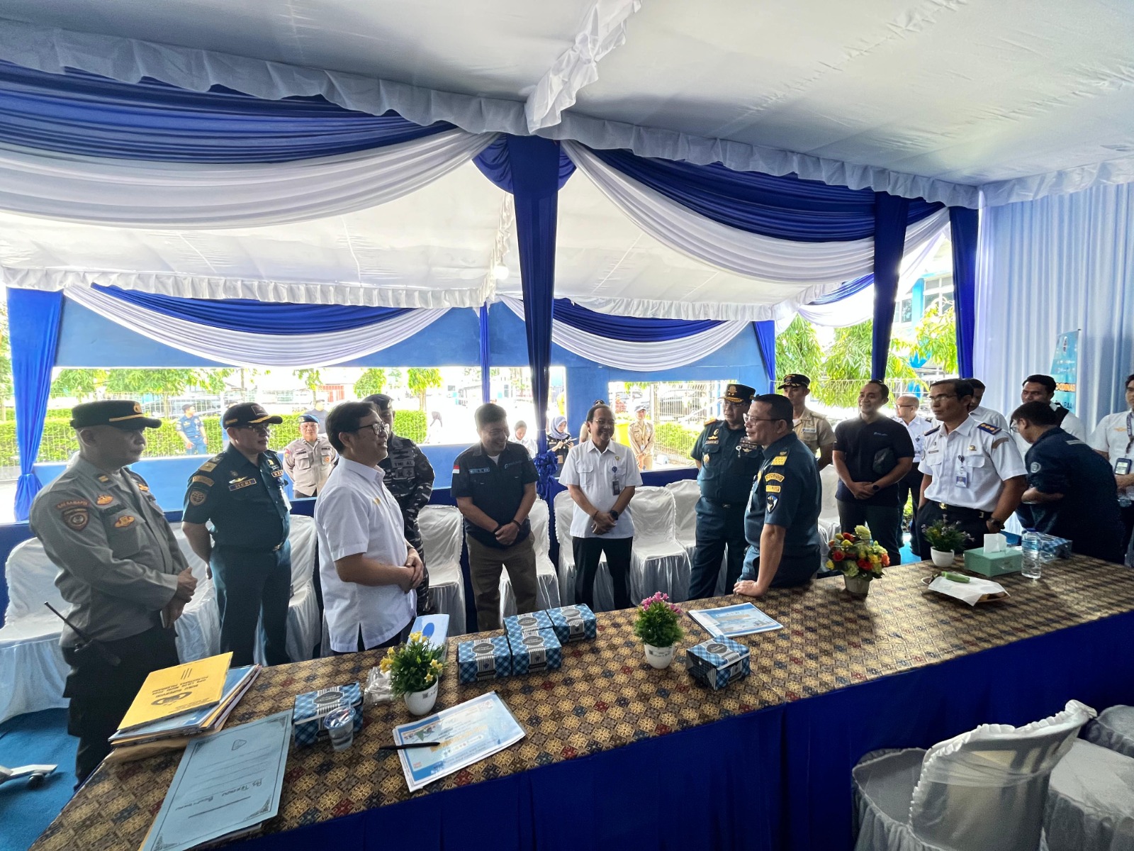 Direktur Navigasi Penerbangan Kemenhub Monitoring Posko Angkutan Laut di Pelabuhan Boom Baru Palembang