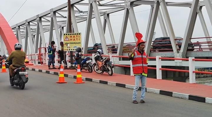 Perbaikan Jembatan Ogan Kertapati Palembang Selama Sepekan, Kasat Lantas: Ditutup Situasional Saja