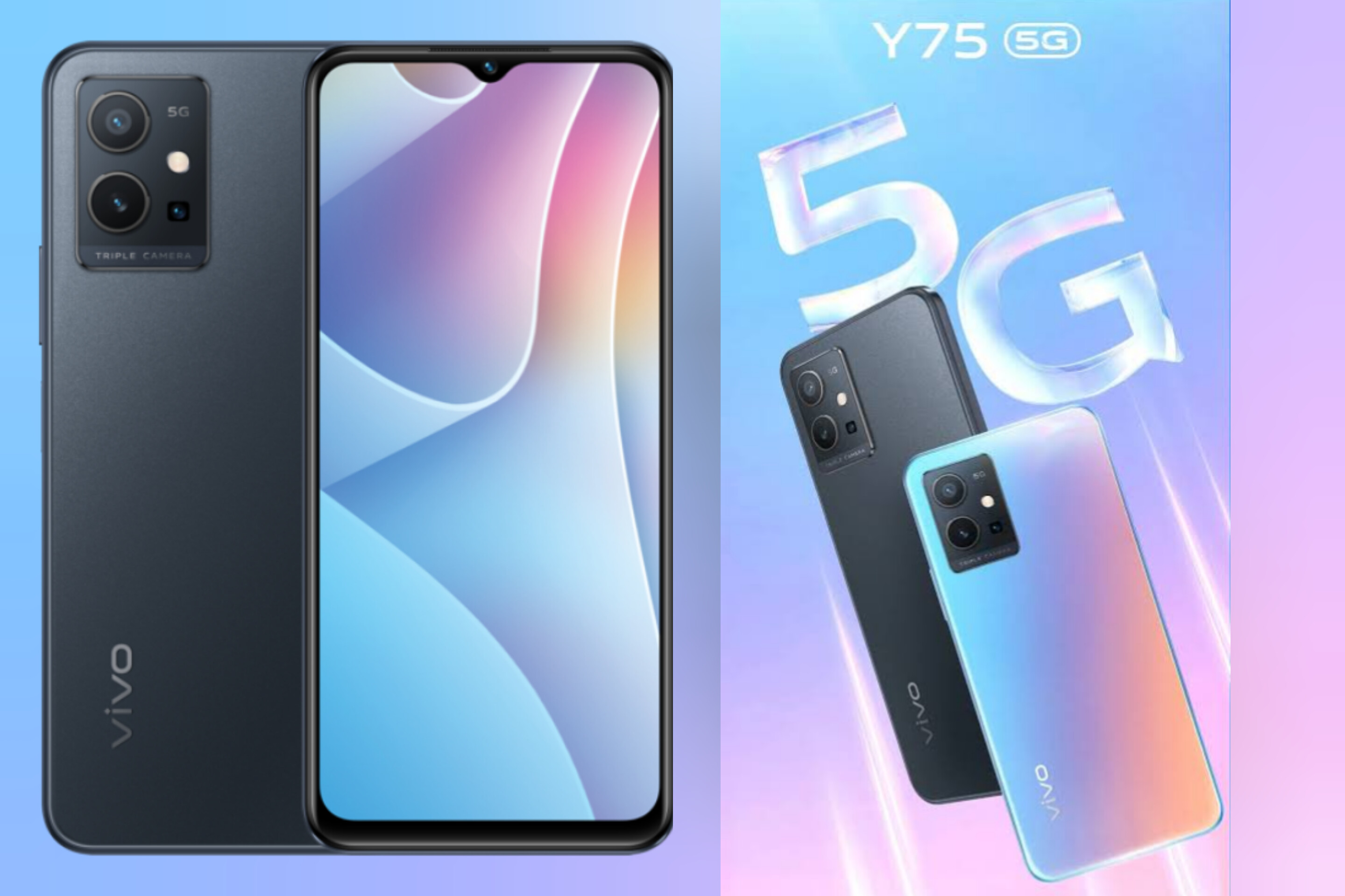 HP Cantik Punya Desain Bodi Rambing dengan Teknologi Crystalline Matte Vivo Y75 5G