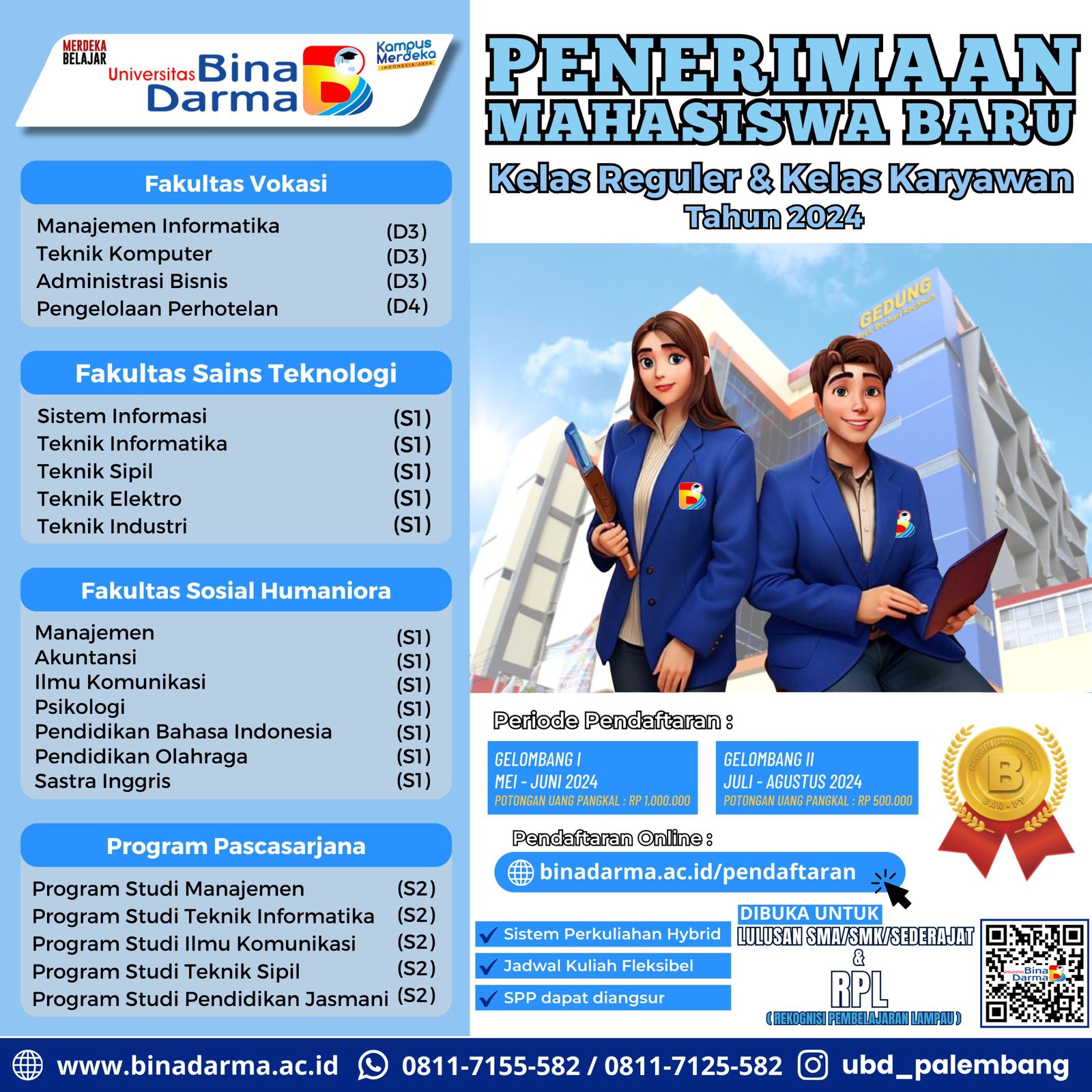 UBD Palembang Buka Pendaftaran Mahasiswa Baru 2024-2025