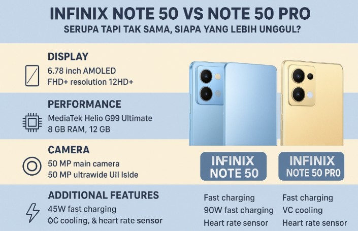 Infinix Note 50 vs Note 50 Pro: Persaingan Ponsel Dua Saudara Kelas Mid-Range, Siapa Raja Sebenarnya?