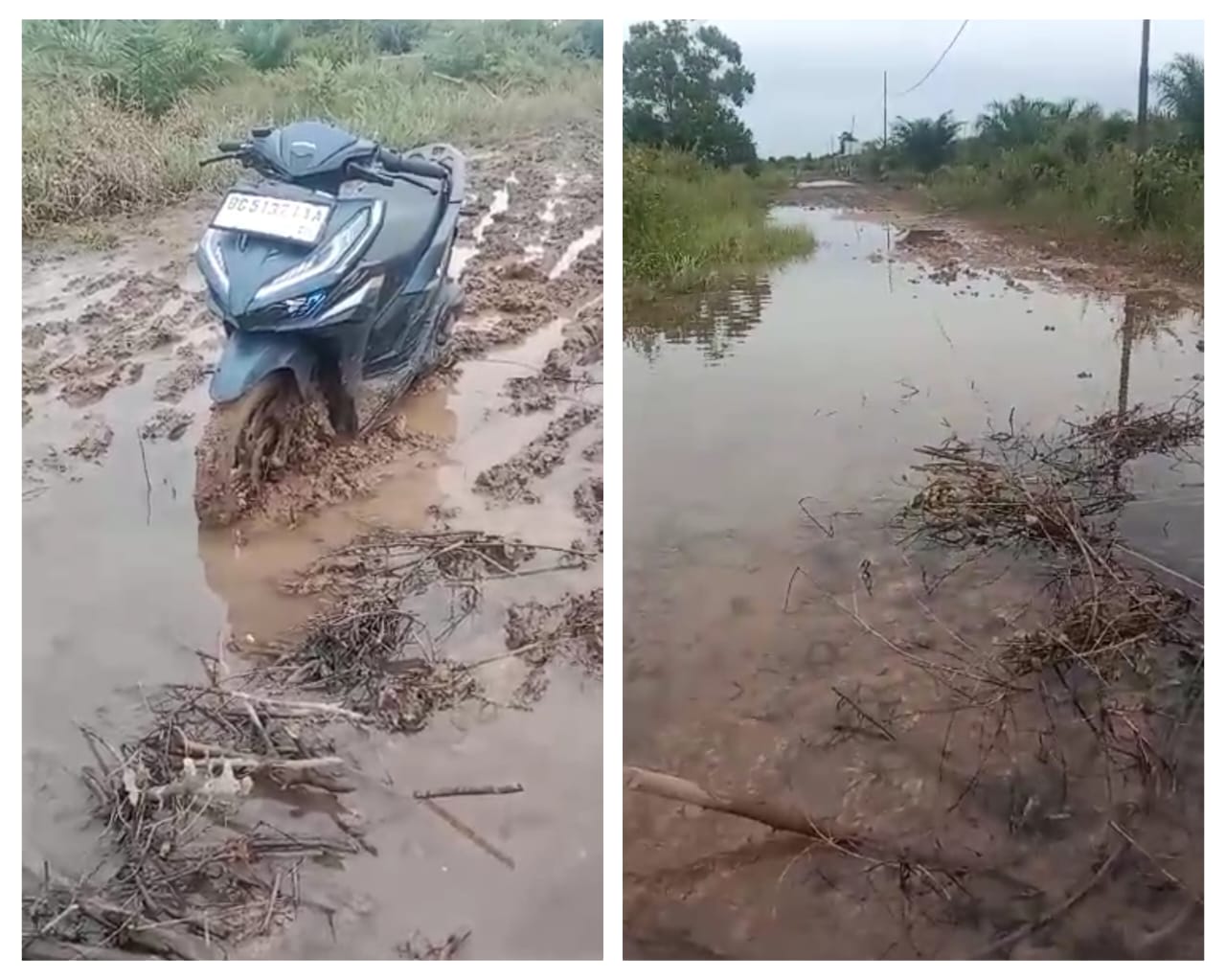 Tak Kunjung Diperbaiki, Bertahun-Tahun Warga Desa Rambutan Ogan Ilir Harus Berjibaku Lewati Jalan Rusak