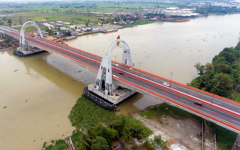 99 Persen Meggunakan Produk Lokal, Jembatan Tol Terpanjang di Indonesia Ikon Baru Sumsel