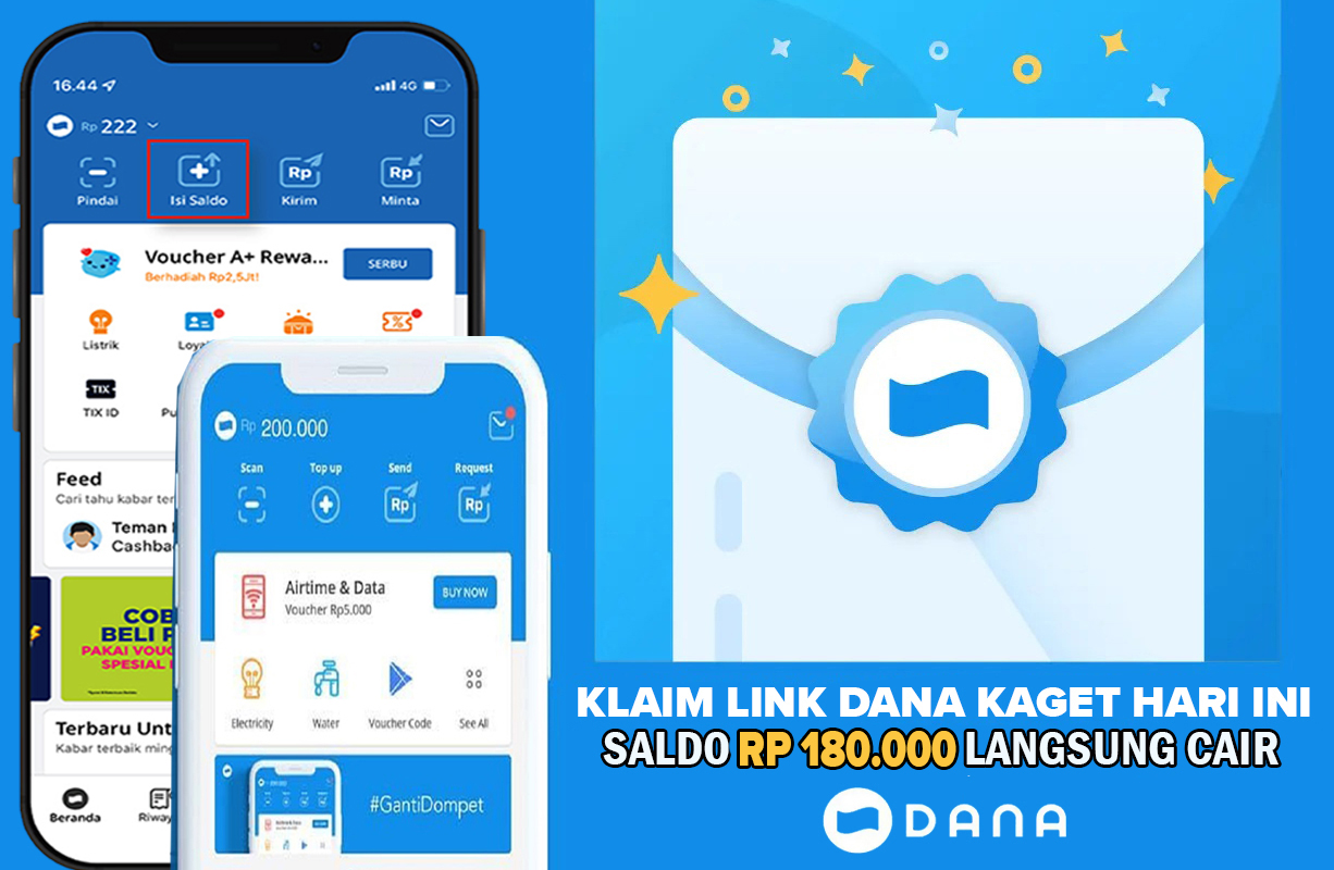 Langsung Terima Saldo Gratis Rp180 Ribu Hari Ini! Cek Link DANA Kaget Terbaru Disini