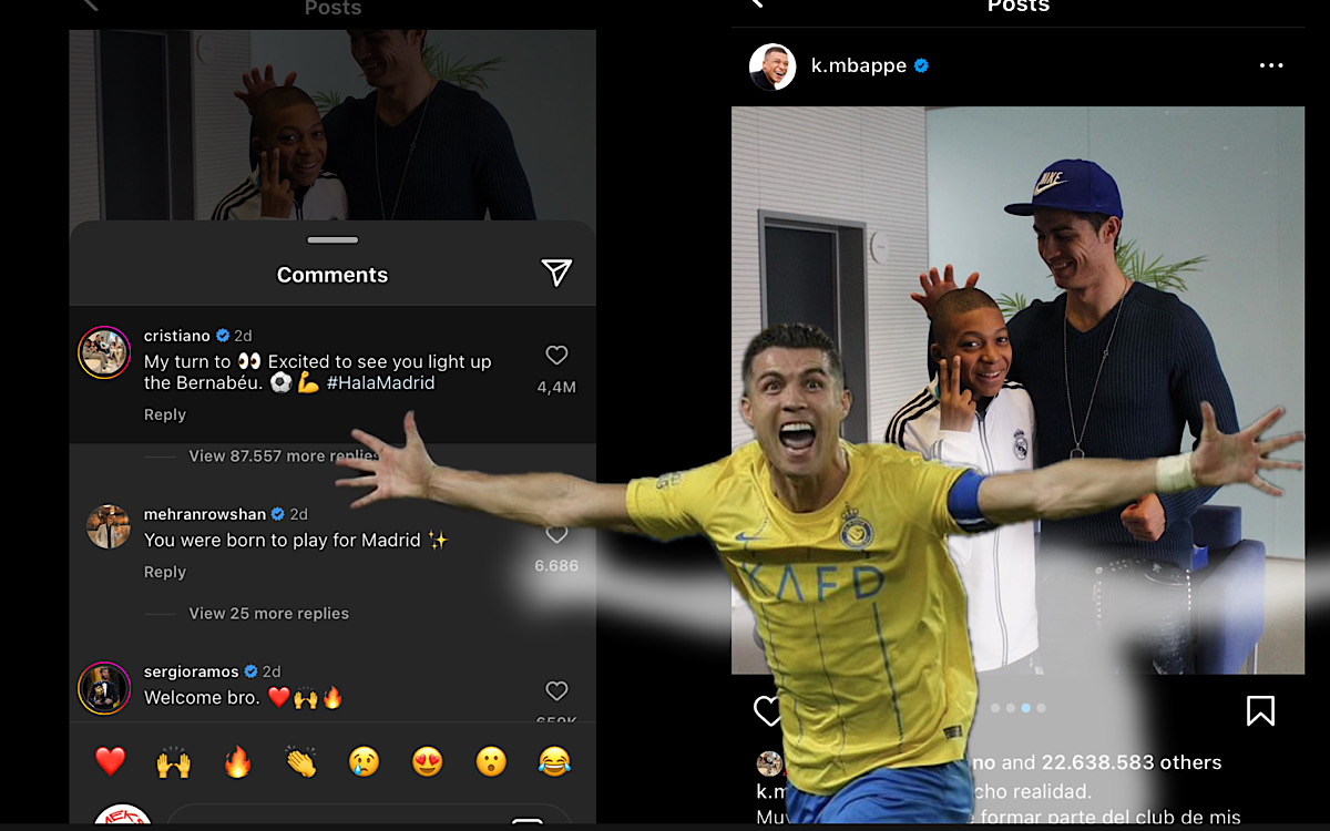 Ronaldo Tak Henti Pecahkan Rekor, Komentarnya di Postingan ‘Foto Lama’ Kylian Mbappe di Lika 4,4 Juta Orang 