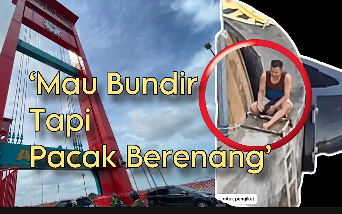 Beredar Video Saat Pria Lompat Dari Jembatan Ampera Malah Ditertawakan, ‘Mau Bundir Tapi Pacak Berenang’