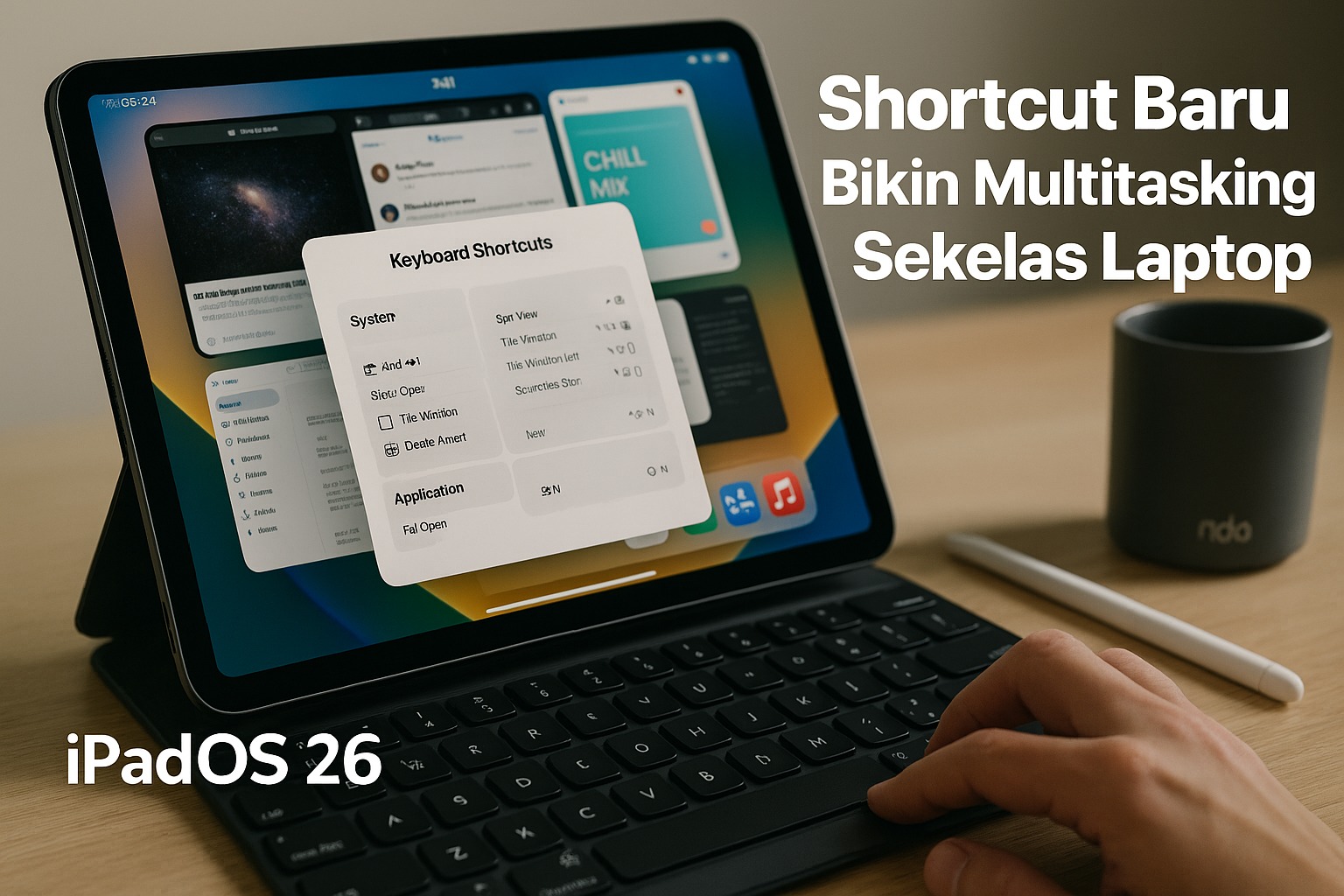iPadOS 26 Perluas Fitur Keyboard Pintar, Shortcut Baru Bikin Multitasking Sekelas Laptop