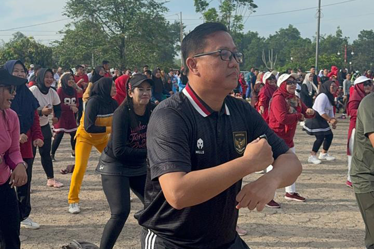 Senam Pagi Bersama di Taman Kota Pangkalan Balai, Pemerintah Banyuasin Dukung Kesehatan dan UMKM Lokal