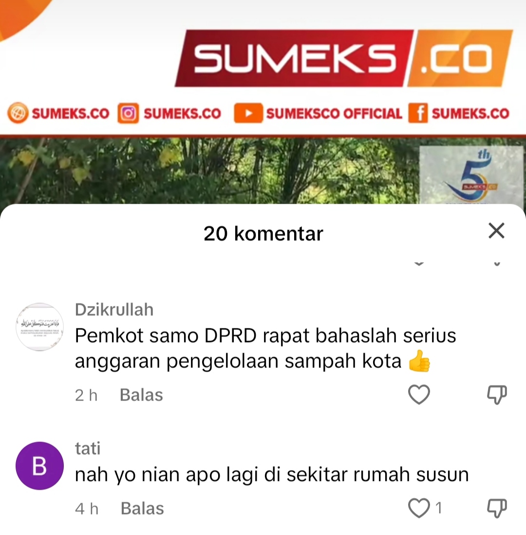 Tumpukan Sampah Berserakan Masih Banyak Ditemukan di Kota Palembang, Begini Komentar Warganet