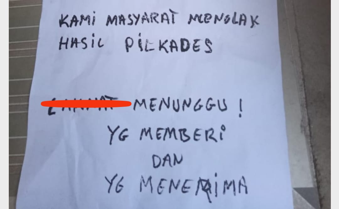 Surat Kaleng Tolak Hasil Pilkades Tanjung Tambak Baru Beredar di Halaman Rumah Warga