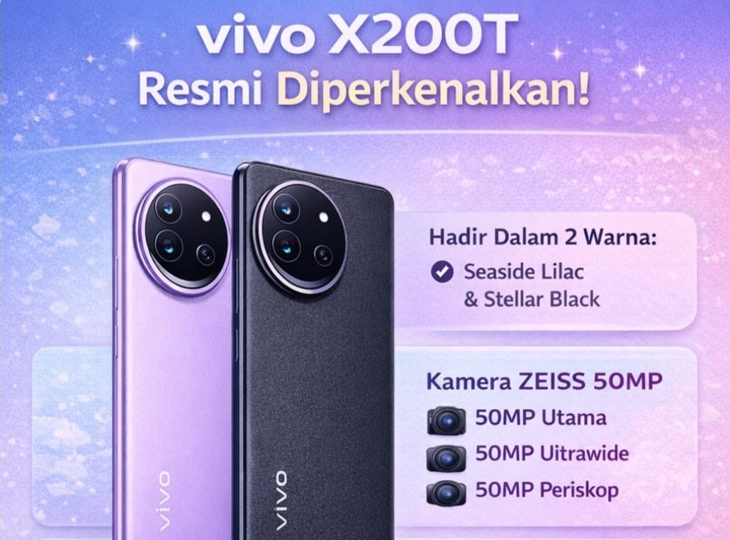 Ini 3 Daya Tarik vivo X200T: Kamera ZEISS 50MP, Baterai 6.200 mAh dan Performa Dimensity 9400+