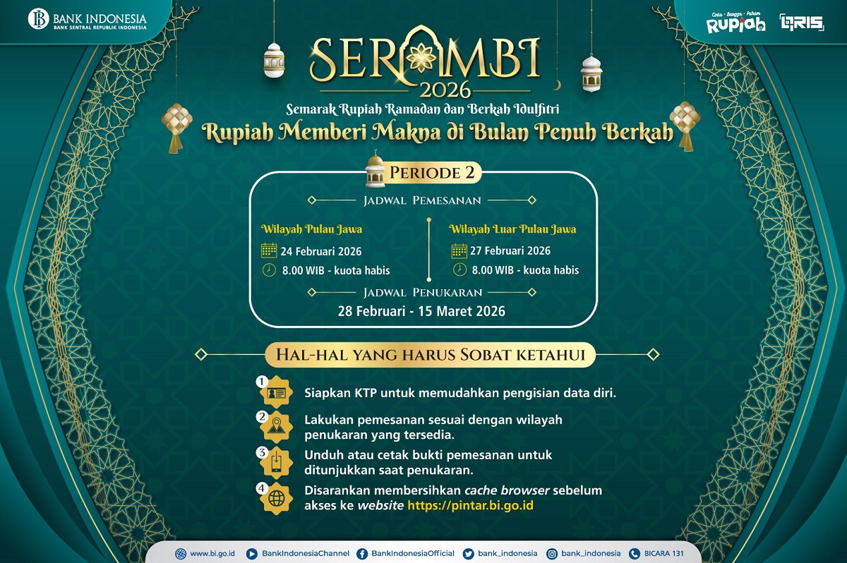 Mau Bagi THR di Hari Raya Idul Fitri 1447 H, Berikut Jadwal dan Cara Tukar Uang Baru Bank Indonesia