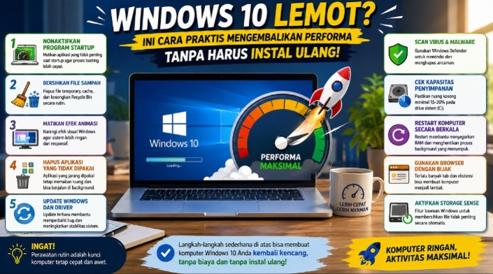 Windows 10 Lemot? Ini Cara Praktis Mengembalikan Performa Komputer Tanpa Harus Instal Ulang