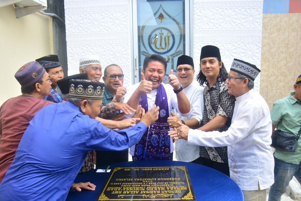 Bismillah, Gubernur Sumsel Herman Deru Resmikan Menara Masjid Nurrusa'adah, Ajak Warga Makmurkan Masjid