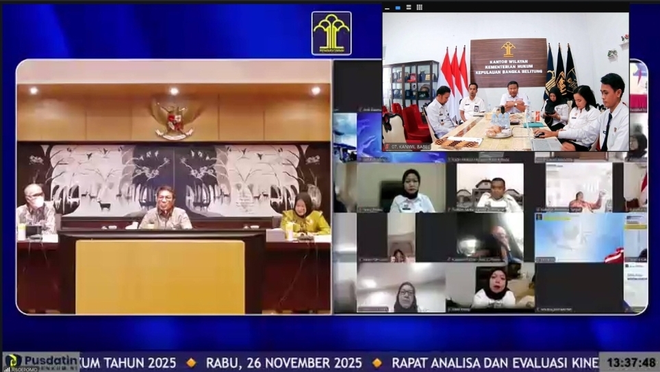 Kanwil Kemenkum Babel Bahas Strategi Percepatan Kinerja di Anev B11 Tahun 2025