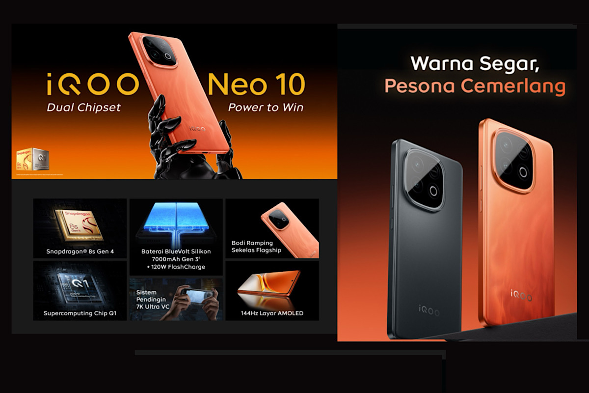 iQOO Neo 10 HP Flagship Killer Gaming Berat Ideal Buat Gamers Sejati, Charger Ngebut 120W Fast Charging
