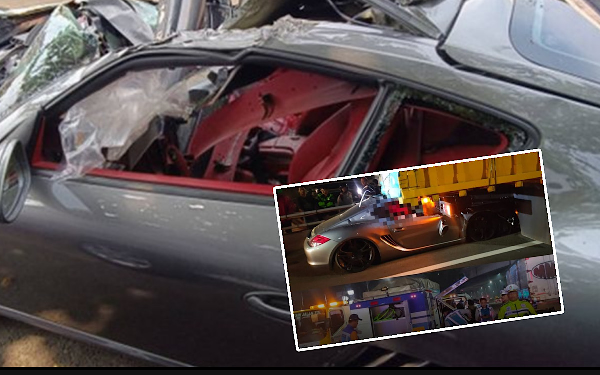 Kondisi Teman Pengemudi Porsche Tabrak Bodi Belakang Truk Shock Berat, Terseret 150 Meter di Jalan Tol  