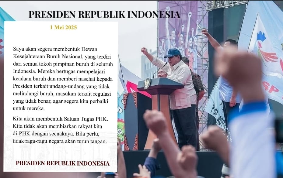 WAW, Aksi Spontan Prabowo di May Day, Suara Serak Minta Kopi Lempar Kaos dan Baju Safari ke Massa