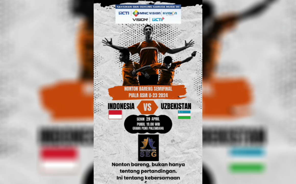 Dukung Timnas! SEG Gelar Nobar Gratis Indonesia Vs Uzbekistan, Ada Doorprize Loh Gaes 