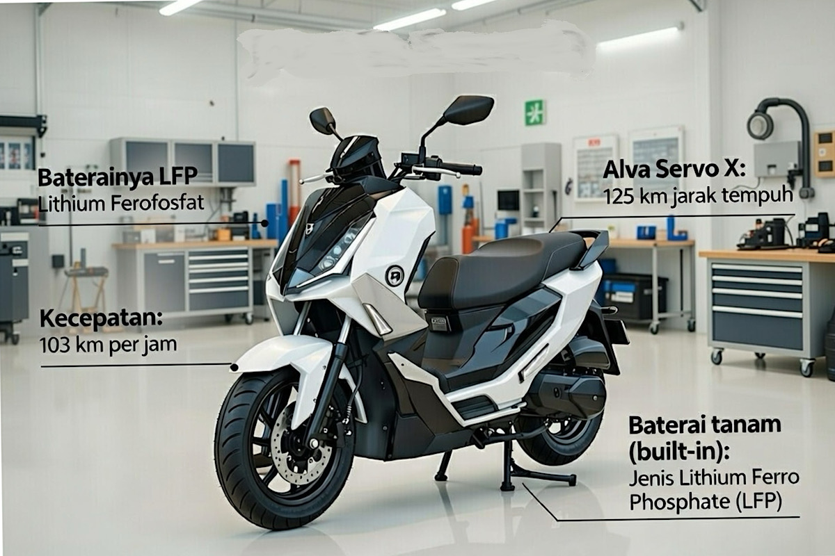 Istimewa, Alva Cervo X Sudah Baterai Tanam, Pakai Ban Khusus Pirelli Angel Scooter 
