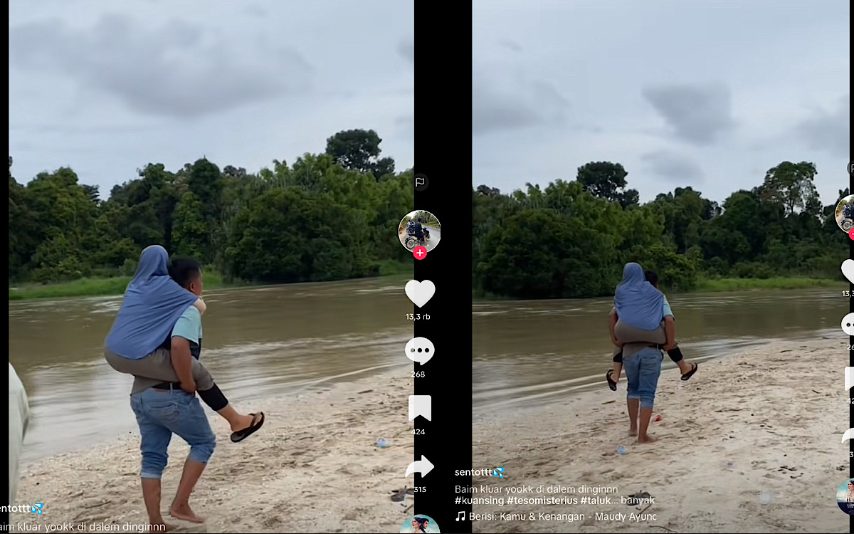 ‘Baim Ibu Digendong Ayah Nak’, Sedih Pekik Ortu Baim Di Tepian Sungai Tesso Menanti Baim Muncul Ke Permukaan 