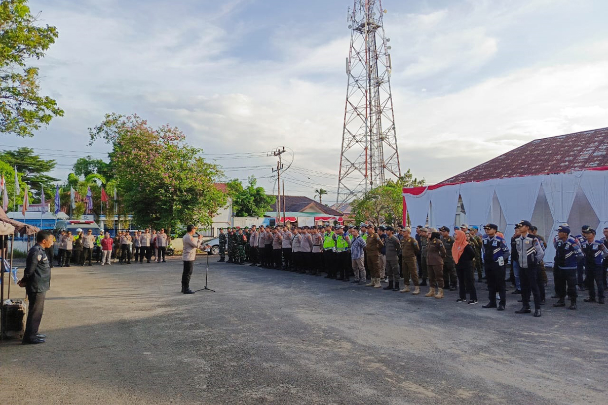 KPU OKI Gelar Rapat Pleno Terbuka, Ratusan Personel Gabungan Amankan Jalannya Acara