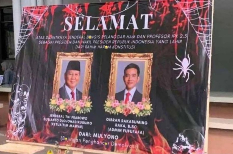 BEM FISIP Unair Bikin Karangan Bunga Sindir Prabowo-Gibran, Netizen: Hati-Hati Kawan, Ini Bukan Era Jokowi