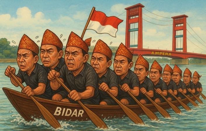 Mengenal Arti Tradisi Bidar, Perahu Balap Sungai Musi Khas Palembang yang Mendunia