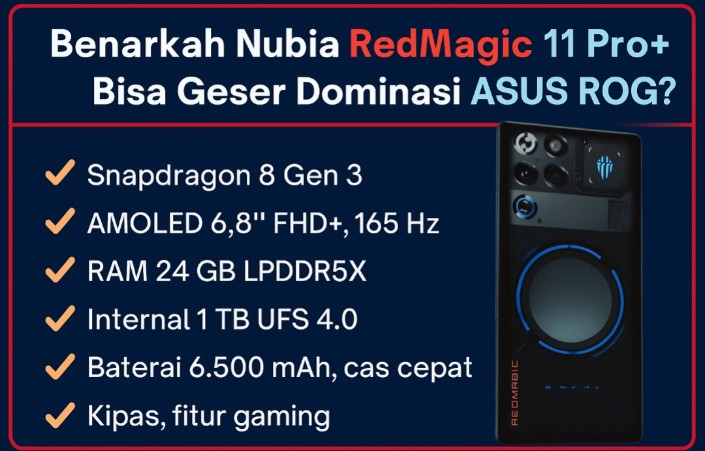 Ponsel Gaming Nubia RedMagic 11 Pro+ Ancam Dominasi ASUS ROG, Ini Bocoran Spesifikasinya!