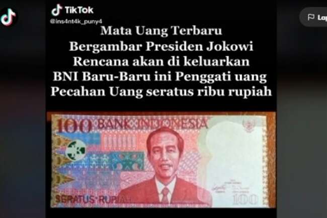 Uang Pecahan Rp100 Bergambar Jokowi, BI Tegaskan Hoax
