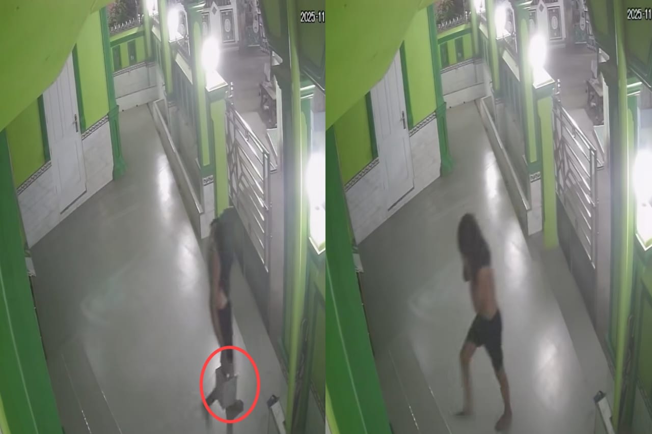 Pencuri Kotak Amal Milik Masjid di Ogan Ilir Terekam CCTV, Polsek Indralaya Gercep Lakukan Penyelidikan