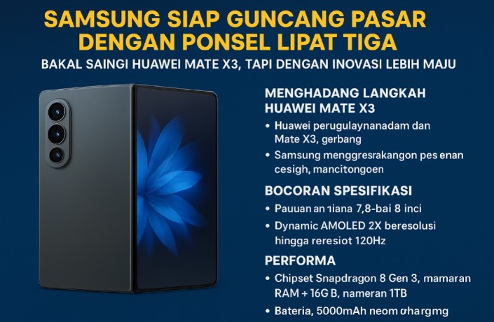 Samsung Siap Guncang Pasar dengan Ponsel Futuristik Lipat Tiga, Huawei Mate X3 Terancam Tersaingi