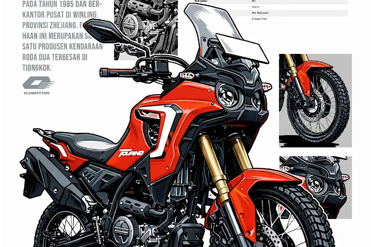 QJMotor Tourino 250DX Mirip 2 Motor Adventure Premium, Ducati DesertX ...