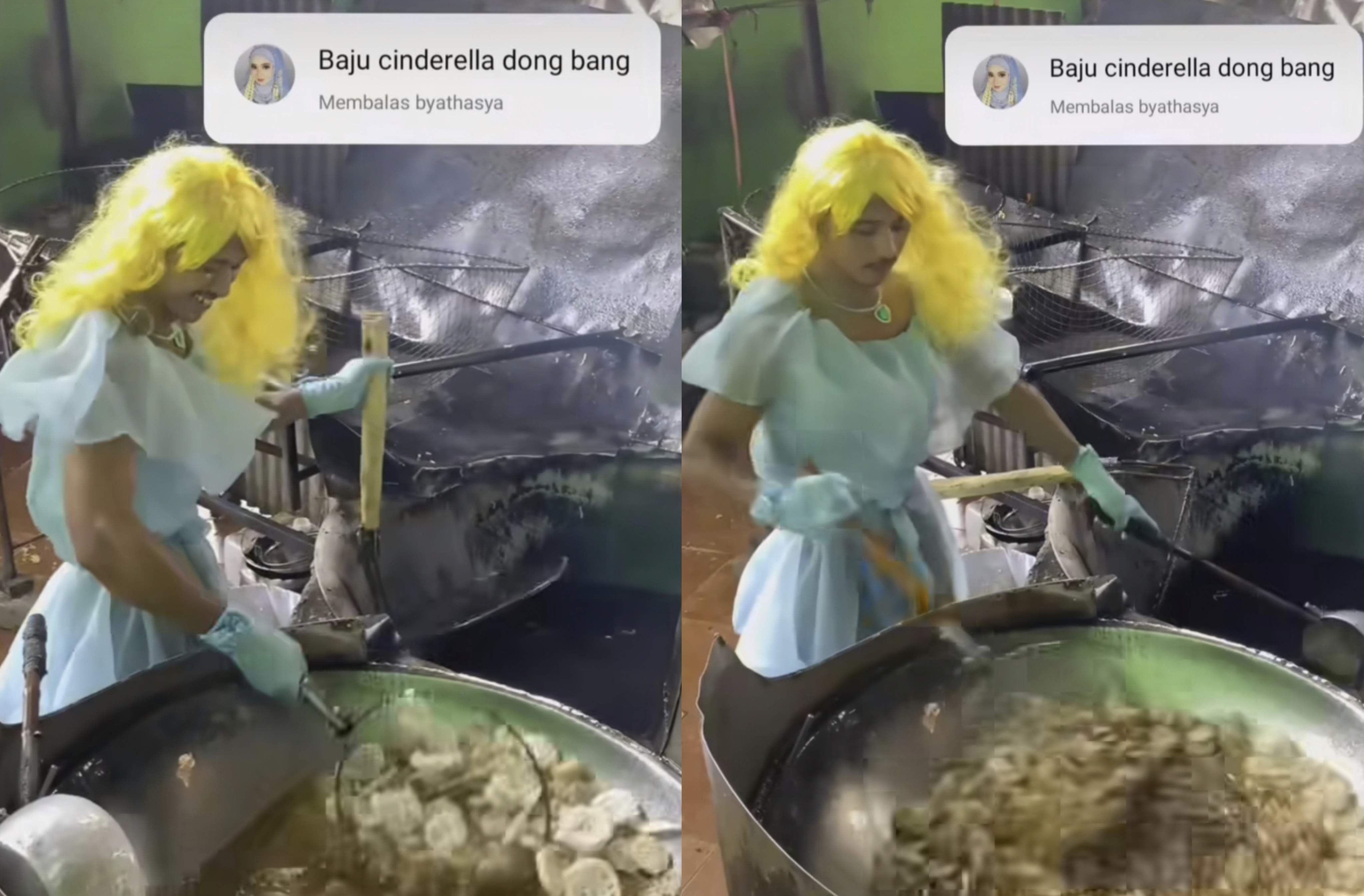 Tukang Goreng Kerupuk Pakai Kostum Cinderella Bikin Heboh, Netizen: Abangnya Cocok Jadi Anggota DPR