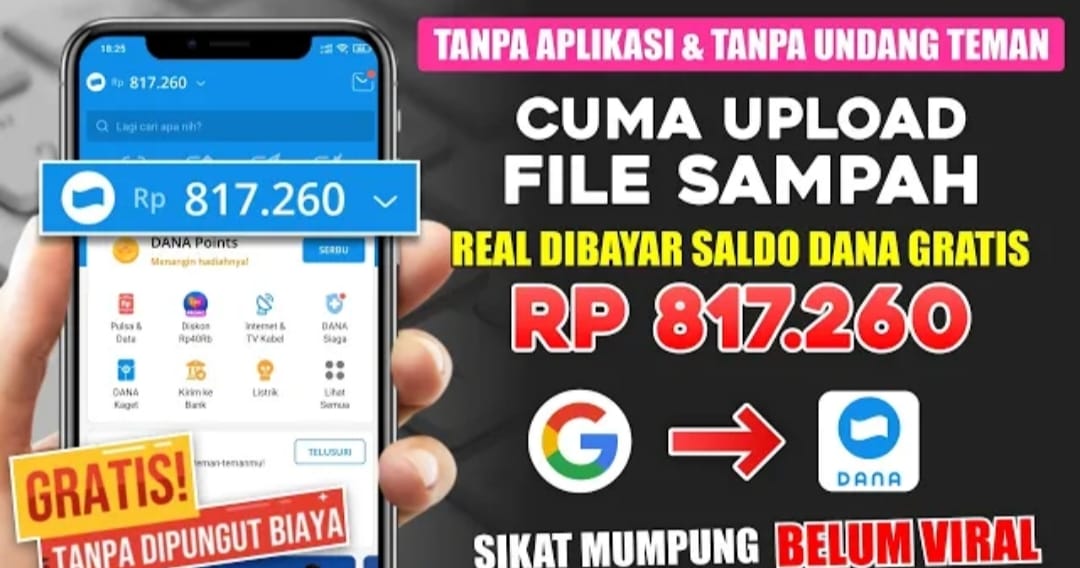 Cuma Upload File Sampah, Dibayar Saldo DANA Gratis Sebesar Rp 817.260 Tanpa Aplikasi, Real Guys