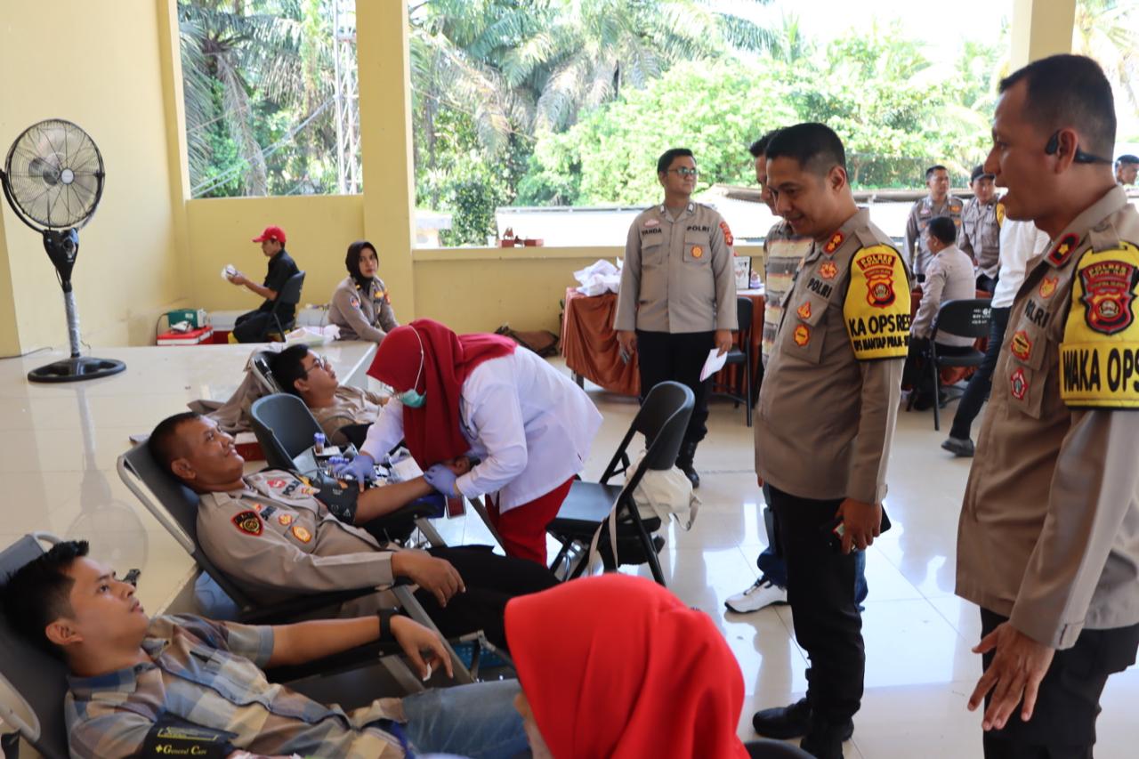 HUT Humas Polri ke-73, Polres Ogan Ilir Gelar Donor Darah Bersama Instansi Terkait Termasuk Insan Pers