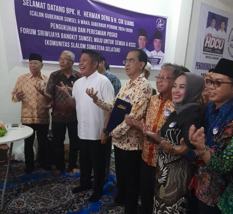 HDCU Kukuhkan Posko Relawan Forum Sriwijaya Bangkit Sumsel Maju Untuk Semua dan KSSS Sumsel