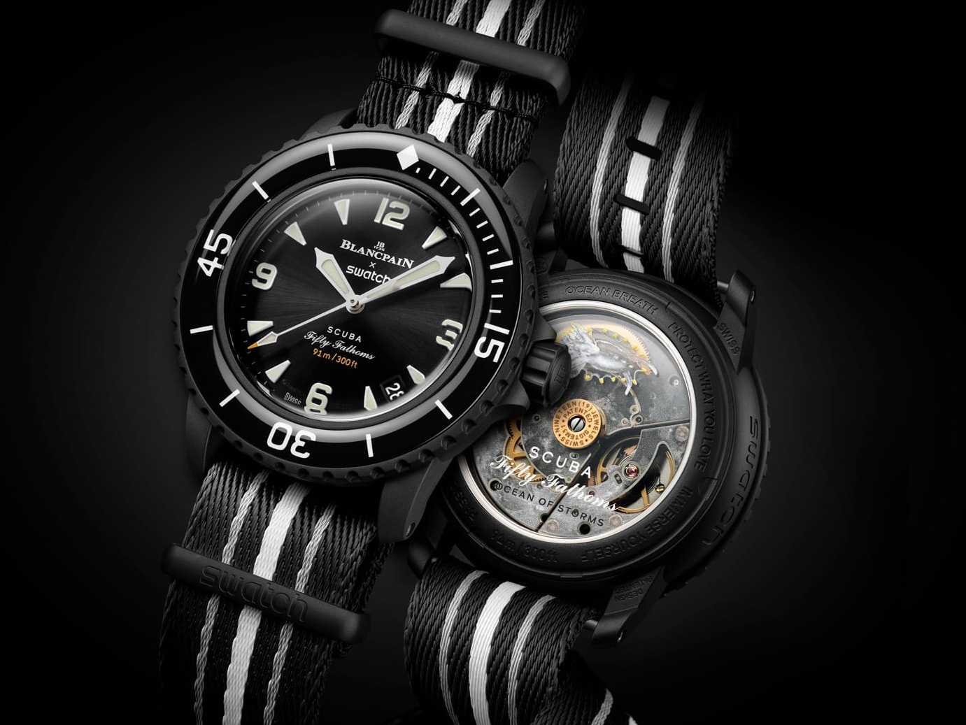 Blancpain x Swatch Rilis Blancpain Scuba Fifty Fathoms Ocean Stroms yang Cocok untuk Fans Juventus! 