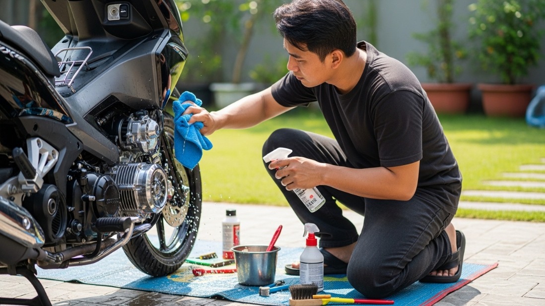 Cara Membersihkan Mesin Motor Sendiri di Rumah Tanpa Bikin Karat, Mesin Tetap Kinclong dan Awet Bertahun-Tahun