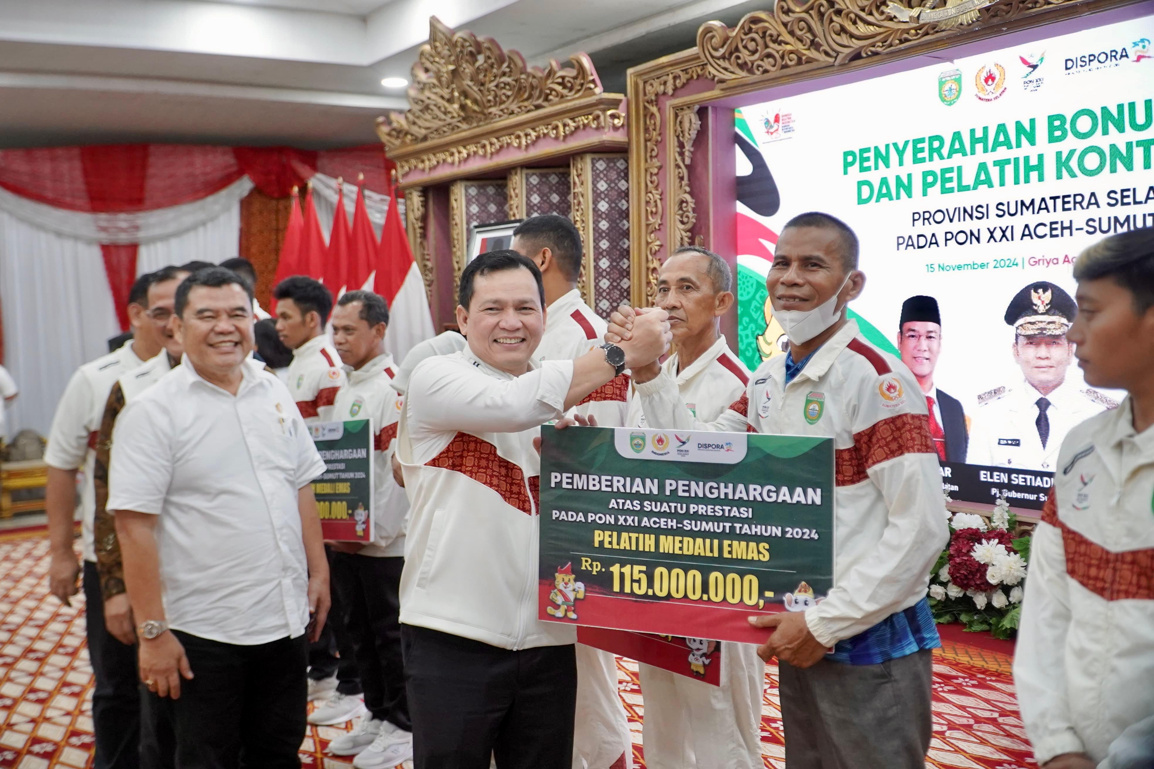 Pj Gubernur Elen Setiadi Realisasikan Pemberian Bonus Atlet Peraih Medali PON XXI Aceh-Sumut 2024