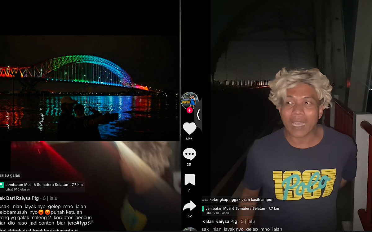 Diduga Kabel Listrik Jembatan Musi 6 Palembang Dicuri, Kondisi Malam di Jembatan ‘Gelap Gulita’ 