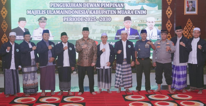 Khidmat dan Penuh Barokah, Pengukuhan Pengurus MUI Kabupaten Muara Enim Periode 2025-2030 Resmi Digelar