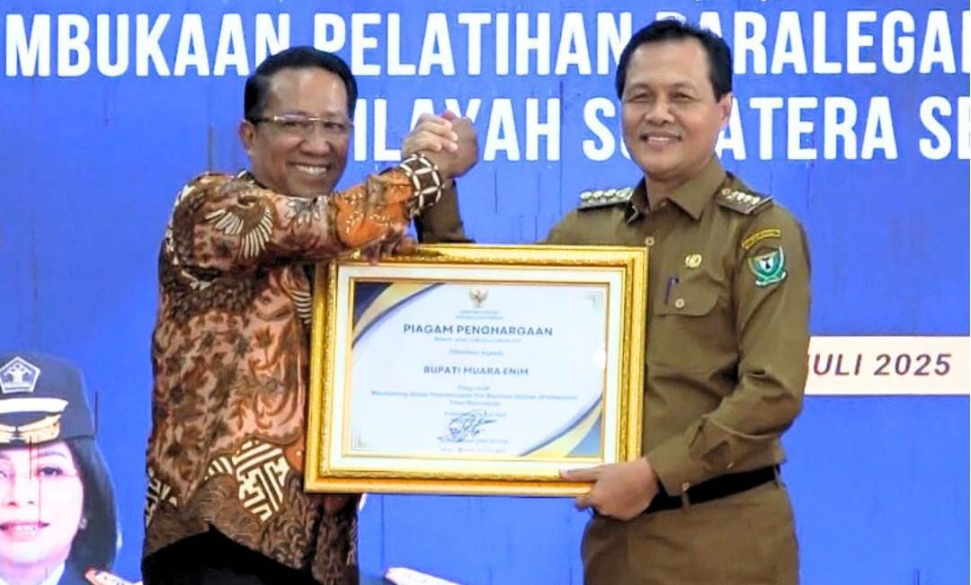 Pemerintah Kabupaten Muara Enim Raih Penghargaan Posbankum Tercepat di Sumsel