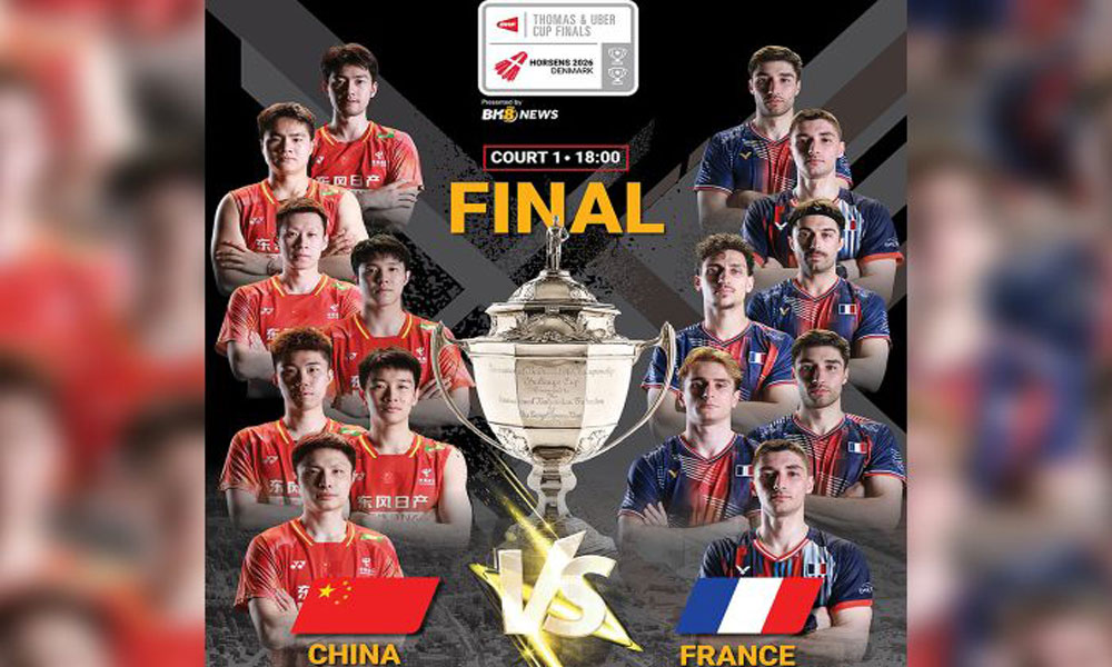 Tumbangkan Kuda Hitam Prancis di Final, China Juara Thomas Cup 2026 