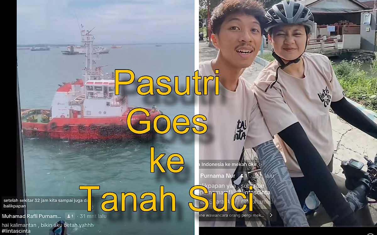 Pasutri Bersepeda ke Tanah Suci Mekah Sudah Tiba di Kalimantan, 32 Jam Perjalanan Kapal Laut