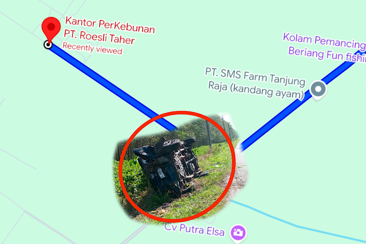 Saksi Dengar 3 Kali Tembakan dan Lubang Diduga Bekas Peluru Pada Mobil Terbalik di Ogan Ilir