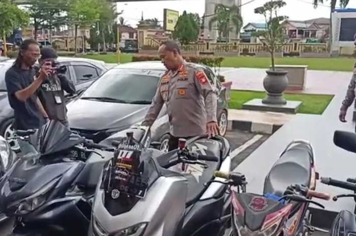 Razia Knalpot Brong Polrestabes Palembang, 102 Kendaraan Terjaring