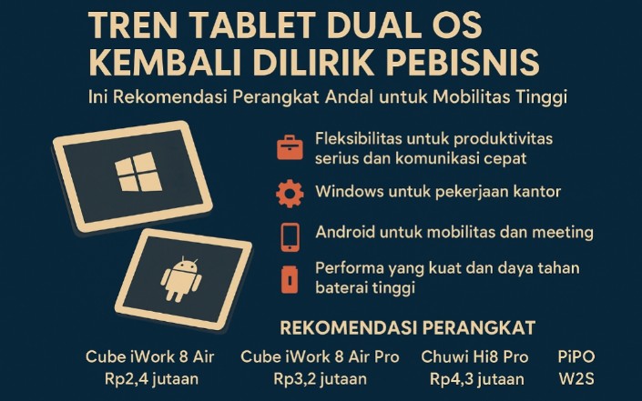 Tren Tablet Dual OS Kembali Dilirik Pebisnis, Ini Rekomendasi Perangkat Andal untuk Mobilitas Tinggi