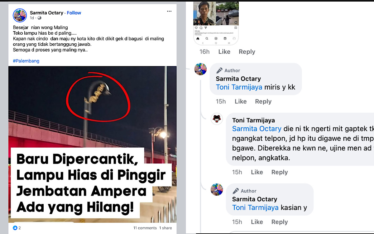 Netizen Bahas Maling Lampu Hias Ampera Kok Bergeser Kasus Dokter Tuduh Orang Temukan HP-nya Sebagai Maling   