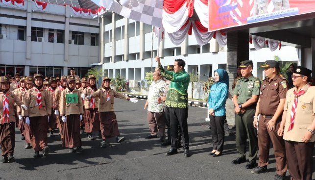 Peringati Hari Gerak Pramuka Ke-62, 118 Regu Adu Ketangkasan Gerak Jalan